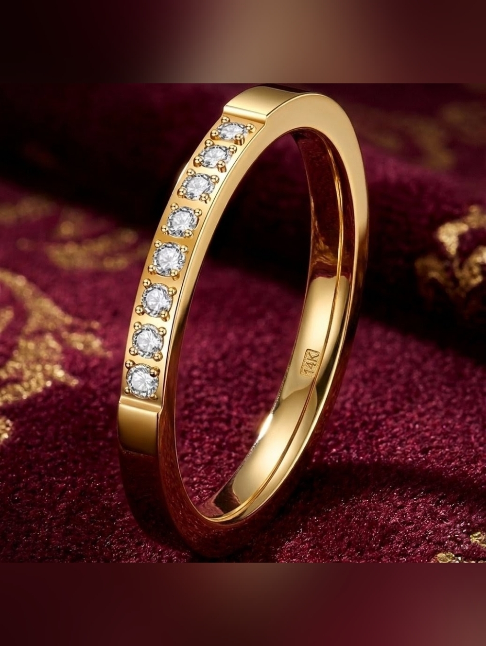 Elegant Gold Band with Crystals